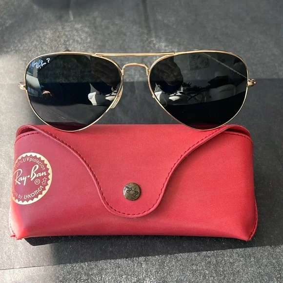 Unisex Like New Ray Ban MODEL CODE RB3025 001/58 58-14 Ray-Ban sunglasses RB 3025 001/58 58-14 3P Gold/Brown  main image 4